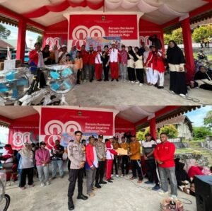 Keterangan foto: pembagian hadiah pemenang senam dan jalan sehat terheboh dan pembagian piagam penghargaan petugas pelaksana upacara HUT RI ke 80 Kecamatan Selayar