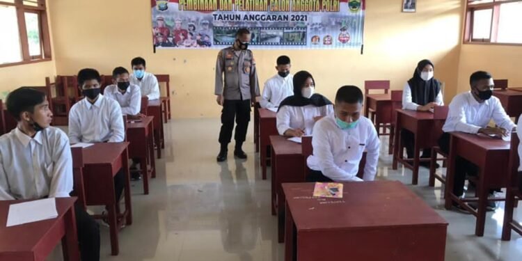 Polres Lingga Gelar Binlat Pada Calon Peserta Penerimaan Anggota Polri 2021.