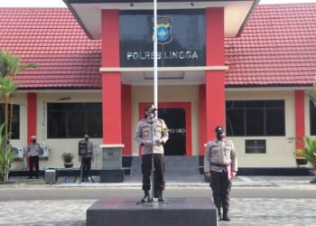 Wakapolres Lingga Pimpin Apel Gelar Pasukan Operasi Keselamatan Seligi 2021.