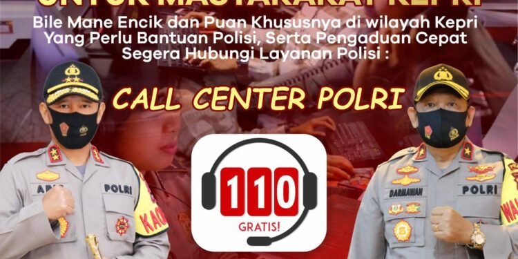 Wujudkan Program Prioritas Kapolri, Kapolda Kepri Luncurkan Layanan Polisi 110 Dan Aplikasi Polisiku.