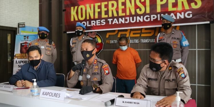 Polres Tanjung Pinang Gelar Konferensi Pers Tindak Pidana Persetubuhan Terhadap Anak Dibawah Umur.
