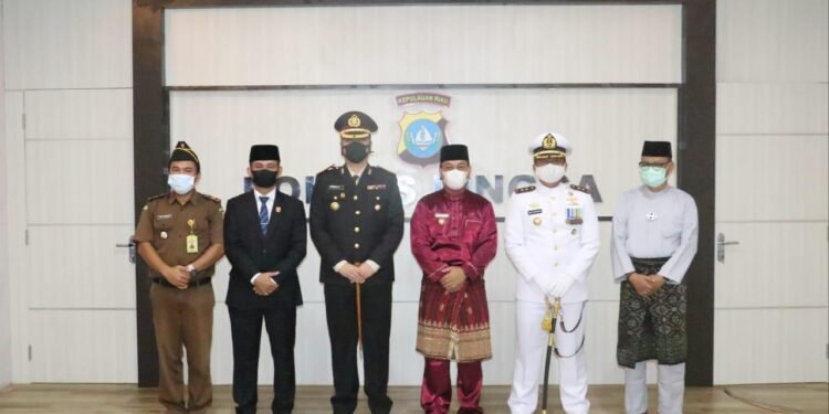 Polres Lingga Bersama Forkopimda mengikuti Upacara Memperingati Hari Lahir Pancasila Secara Virtual.