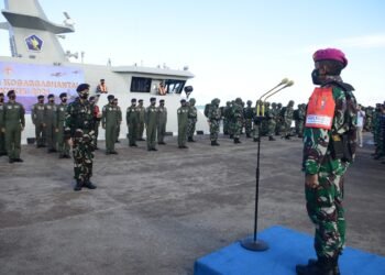 Wadan Lantamal lV Selaku Wapangkogasgabhantai Pimpin Apel Gelar Kesiapan Latihan Armada Jaya XXXIX/2021.