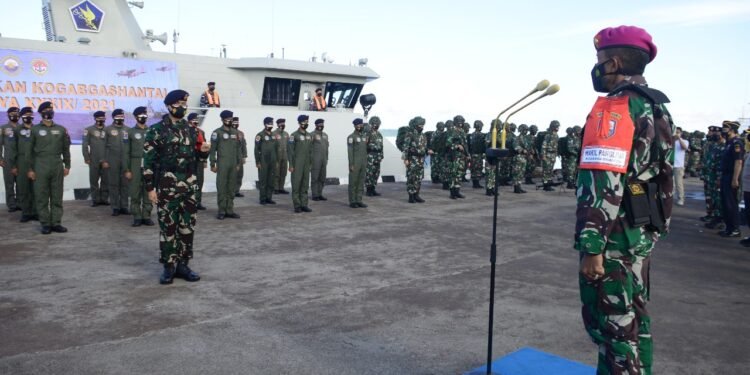 Wadan Lantamal lV Selaku Wapangkogasgabhantai Pimpin Apel Gelar Kesiapan Latihan Armada Jaya XXXIX/2021.