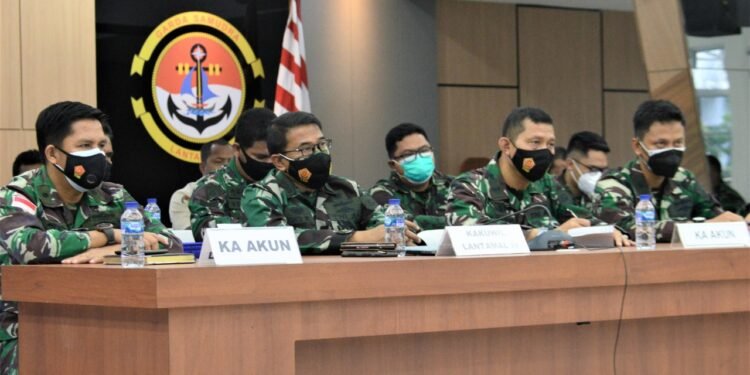 Diskual Secara Virtual Gelar Rekonsiliasi Tingkat Satker UO TNI-AL Semester l Tahun 2021.