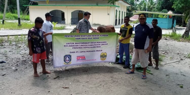 Serahkan Tiga Ekor Hewan Kurban Kepada Masyarakat Pekajang, Ini Kata Humas PT.CPM dan Kades.