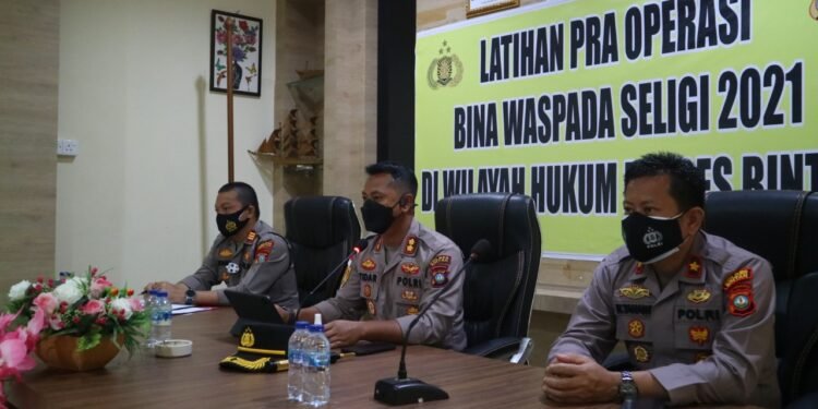 Ciptakan Kamtibmas Yang Kundusif, Polres Bintan Gelar Operasi Bina Waspada Seligi 2021.