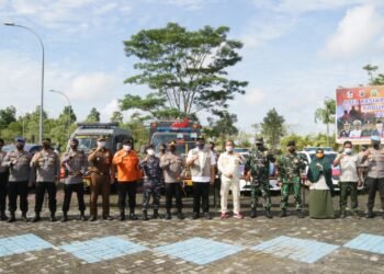 Kapolres Bintan Hadiri Apel Kesiapsiagaan Bencana Kabupaten Bintan Tahun 2021.