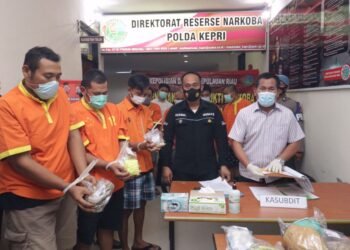 Ditresnarkoba Polda Kepri Gelar Pemusnahan Barang Bukti Narkotika Jenis Sabu, Ganja Dan Pil Ekstasi.
