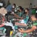 Jelang HUT Ke-76 TNI, Satuan Jajaran Korem 033/Wira Pratama Gelar Donor Darah.