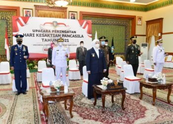 Danlantamal lV Hadiri Upacara Virtual Peringatan Hari Kesakitan Pancasila.