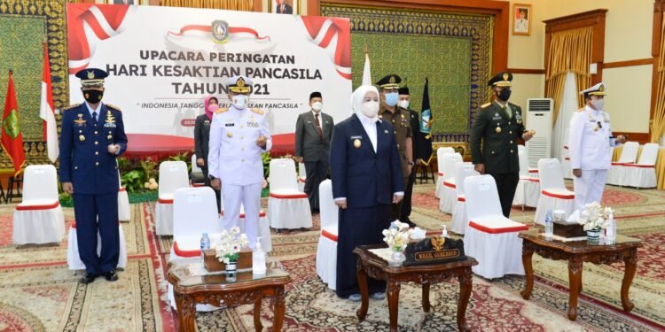 Danlantamal lV Hadiri Upacara Virtual Peringatan Hari Kesakitan Pancasila.