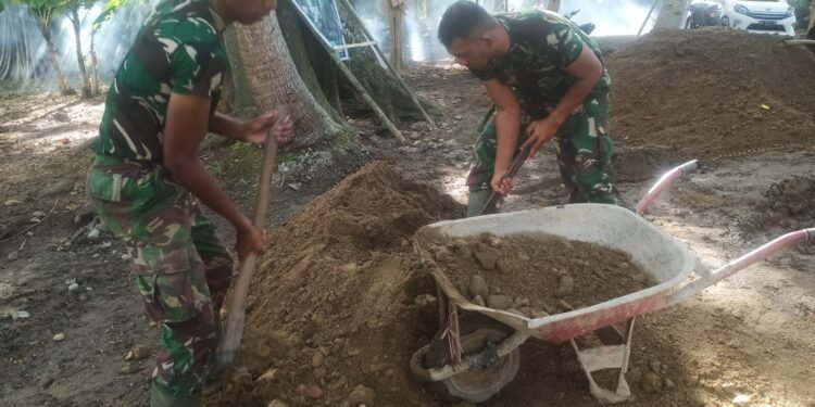Tidak Kenal Hari Libur, Satgas TMMD Terus Rampungkan Sasaran Fisik.