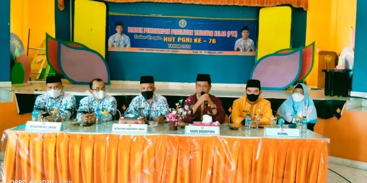 HUT PGRI Ke-76, PGRI Kecamatan Lingga Gelar Bimtek PTK.