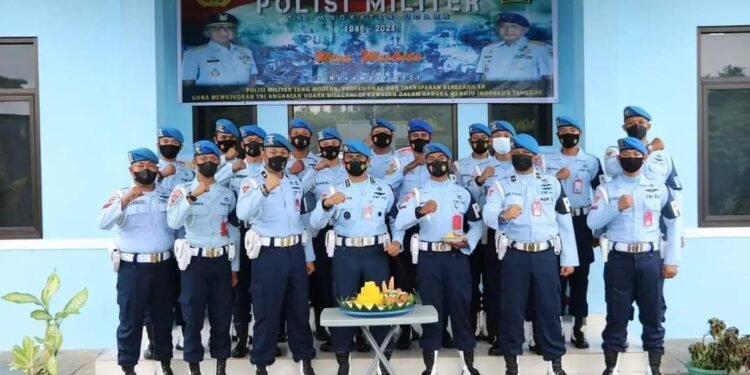Polisi Militer TNI Angakatan Udara (Pomau) Koopsau III Adakan Syukuran Hari Jadi Pomau Ke 75 Tahun 2021.