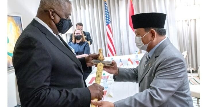 Menhan Prabowo Dan Menhan AS Lloyd Austin Bicarakan Kerja Sama Pertahanan.
