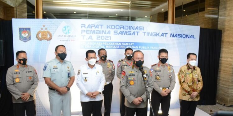 Rapat Koordinasi Pembina Samsat Tingkat Nasional Tahun Anggaran 2021 Di Provinsi Kepri Menuju Pelayanan Publik Yang Prima.
