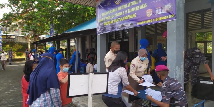 Lantamal IV Targetkan Vaksinasi Anak SD Dalam Membantu Percepatan Vaksinasi Wilayah Kepri.