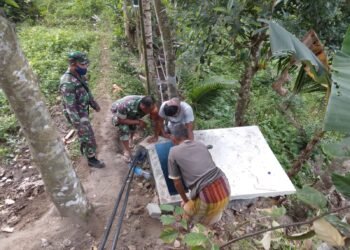 Penuhi Kebutuhan Air Bersih, Kodim 1615/Lotim Bangun 5 Pompa Hydram.