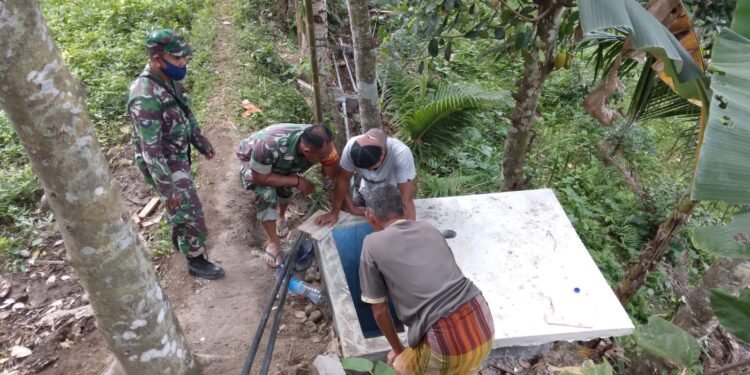 Penuhi Kebutuhan Air Bersih, Kodim 1615/Lotim Bangun 5 Pompa Hydram.