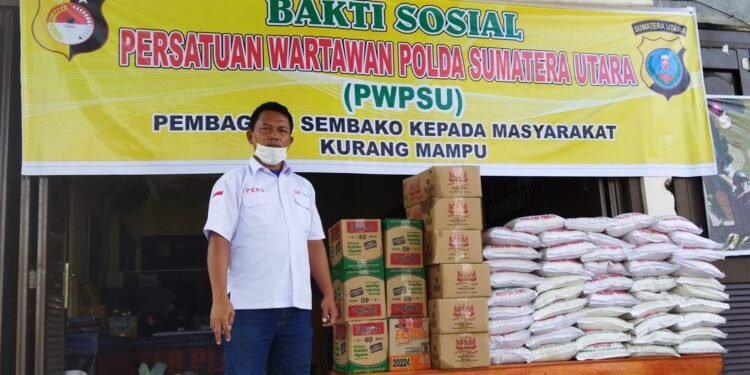 Persatuan Wartawan Polda Sumatera Utara Berbagi Kasih ke Warga Kurang Mampu.