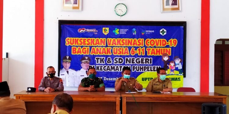 Kapten Inf Tono Hadiri Rakor Percepatan Pencanangan Vaksinasi Kepada Anak.