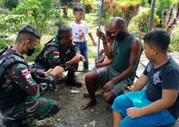 Satgas Pamtas RI-PNG Yonif 711/Raksatama Mempererat Tali Persaudaraan di Perbatasan.