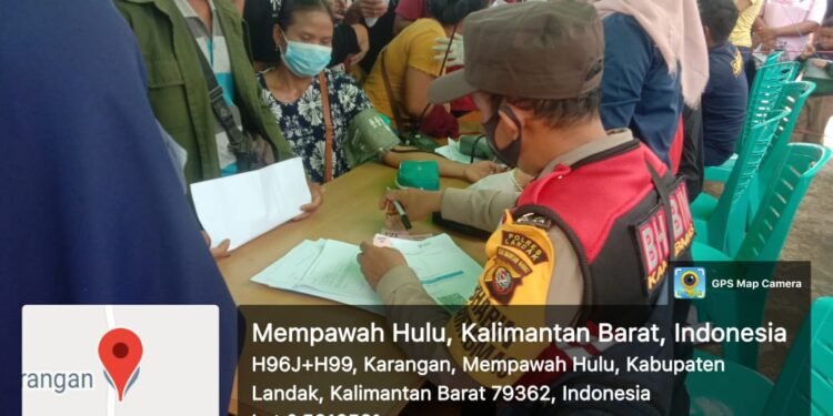 552 Warga Mempawah Hulu Ikuti Vaksinasi Lanjutan Covid-19 Dosis 2 Di PKM Karangan.