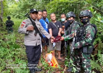 Laksanakan Patroli Gabungan, Satgas Pamtas RI-PING Yonif 711/Raksatama Berhasil Amankan Barang Bukti Ganja.