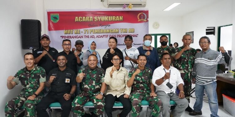 Pendam Kasuari Gelar Syukuran HUT Ke-71 Penerangan TNI AD Bersama Awak Media, Kapendam Apresiasi Sinergi Positif Selama Ini.