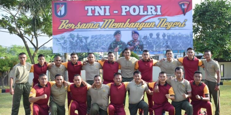 Satbrimob Polda Kepri Gelar Apel Sinergitas Bersama Batalyon Infantri Raider Khusus 136/TS.