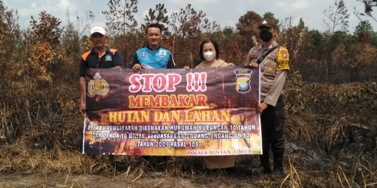 Antisipasi Kebakaran Hutan dan Lahan, Polres Bintan Berikan Himbauan Stop Karhutla.