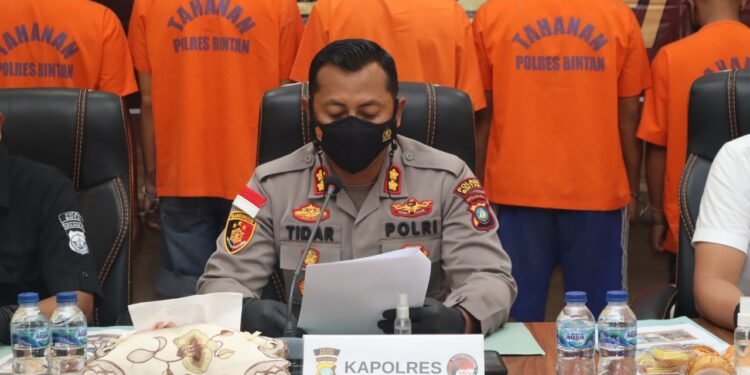 Awal tahun 2022 Polres Bintan Tangkap 6 Pelaku Narkoba dan Amankan ¼ ons Narkotika jenis sabu-sabu.