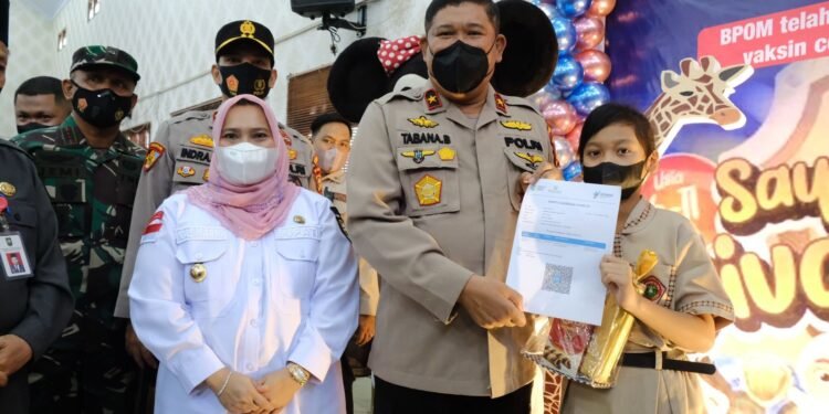 Tinjau Pelaksanaan Vaksinasi Massal di Bengkalis, Wakapolda Riau: Mari Terus Gelorakan Untuk Keselamatan Masyarakat.