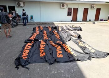 Evakuasi 17 Jenazah Korban Terbakarnya Tempat Hiburan Malam (THM) Akibat Perkelahian.