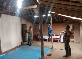 Angin Kencang Melanda Babinsa Turun Tangan.