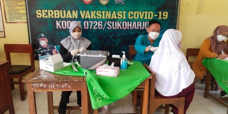 Kodim Sukoharjo Gelar Vaksinasi Dosis ke 2 Untuk Anak Usia 6-8 Tahun.