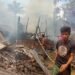 Tiga Rumah Kayu Habis Dilalap Api di Nagari Pagadih Palupuh.