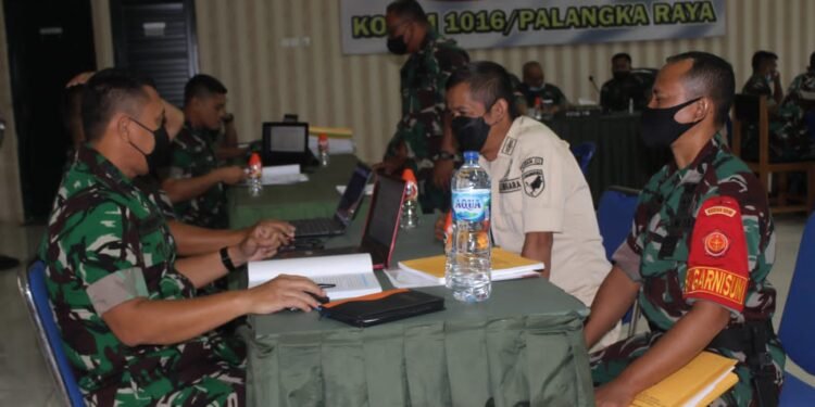 Dandim Palangka Raya Terima Kunjungan Wasrik Itdam XII Tanjungpura.