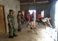 Longsor Timpa Rumah Warga, Forkopincam Kismantoro Lakukan Karya Bakti dan Berikan Bantuan Sembako.