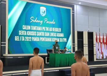 Pilih Calon Prajurit Terbaik, Kasdam XII/Tpr Pimpin Sidang Parade Tingkat Panda Pontianak Penerimaan Cata.