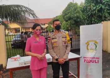 Polwan Dan Bhayangkari Polres Kubu Raya Bagi Takjil Kepada Para Pengendara.