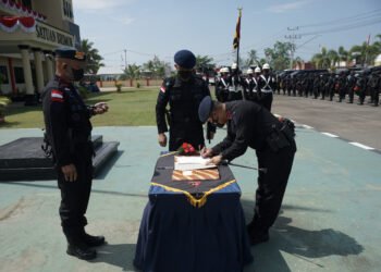 Upacara Pengukuhan Jabatan Komandan Detasemen Gegana Satuan Brimob Polda Kalimantan Barat 2022.