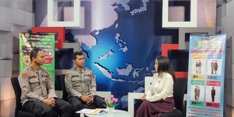 Biro SDM Polda Kalbar Sosialisasikan Penerimaan Tamtama Polri Gelombang 1 Tahun 2023 Lewat Kompas TV.