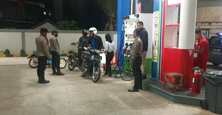 Polsek Kubu Raya Terus Tingkatkan Patroli di SPBU wilayah Hukumnya.