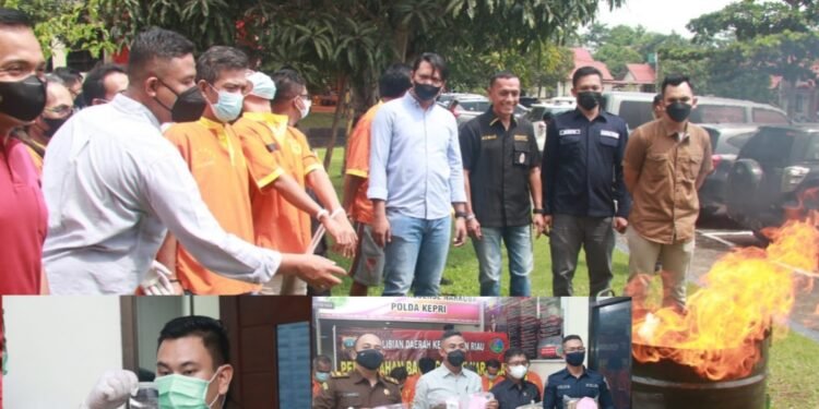 Pemusnahan Barang Bukti Narkotika Jenis Sabu, Kokain dan Narkotika Jenis Ganja Oleh Ditresnarkoba Polda Kepri.