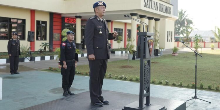 Satbrimob Polda Kalbar Laksanakan Upacara Peringatan Hari Kesaktian Pancasila.