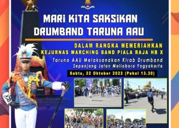 Drumband Taruna AAU Akan Meriahkan Kejurnas Band di Malioboro.