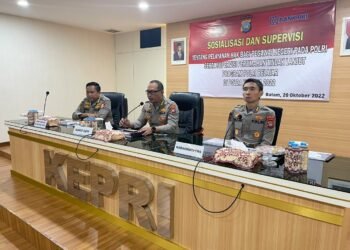 SDM Polda Kepri Ikut Sosialisasi dan Supervisi Tentang Pelayanan Hak Bagi Pegawai Negeri Pada Polri Serta Supervisi Perumahan Tindak Lanjut Program Polri Belajar di Polda Kepri T.A 2022.