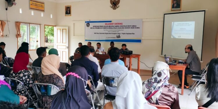 Gelar Sosialisasi Studi Amdal, Ini Harapan Camat Singbar Kepada Perusahaan PT. Lintas Anak Negeri.